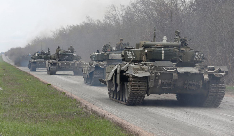 Tanks of pro-Russian troops